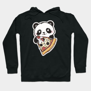 Cute Cartoon Panda Eating Pizza Funny Kawaii Hoodie